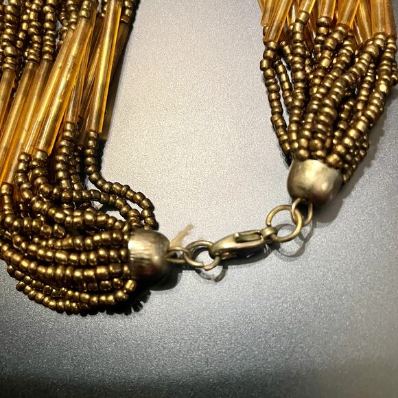 Boho Gold Beaded Layered Necklace - Picture 6 of 7